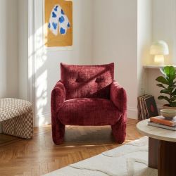Fauteuil fixe GALATEA 1 place tissu rouge