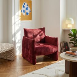 Fauteuil fixe GALATEA 1 place tissu rouge