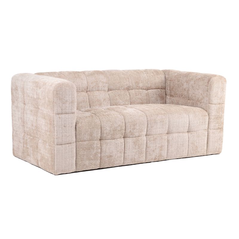 Canapé droit fixe NAIAD 2 places tissu texturé beige