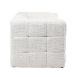Canapé droit fixe NAIAD 2 places tissu texturé crème