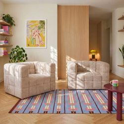 Fauteuil fixe NAIAD 1 place tissu texturé beige