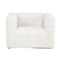Fauteuil fixe NAIAD 1 place tissu texturé crème