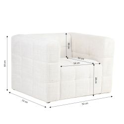 Fauteuil fixe NAIAD 1 place tissu texturé crème