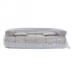 Canapé droit compressé ORVA 3 places tissu chenille taupe