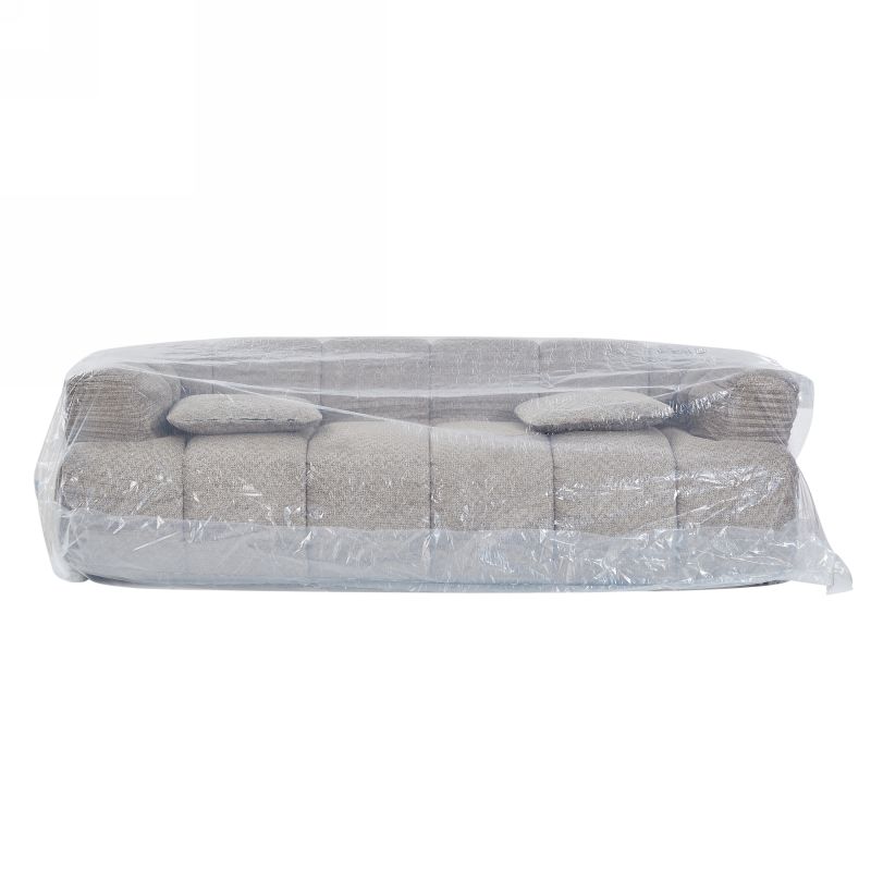 Canapé droit compressé ORVA 3 places tissu chenille taupe