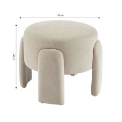 Pouf INA tissu beige