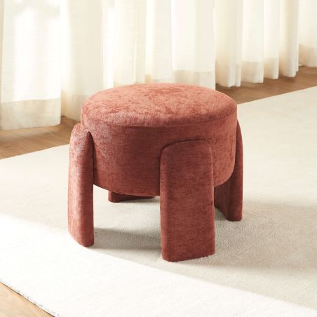 Pouf INA tissu bordeaux