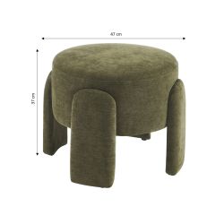 Pouf INA tissu vert