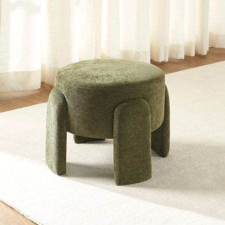 Pouf INA tissu vert