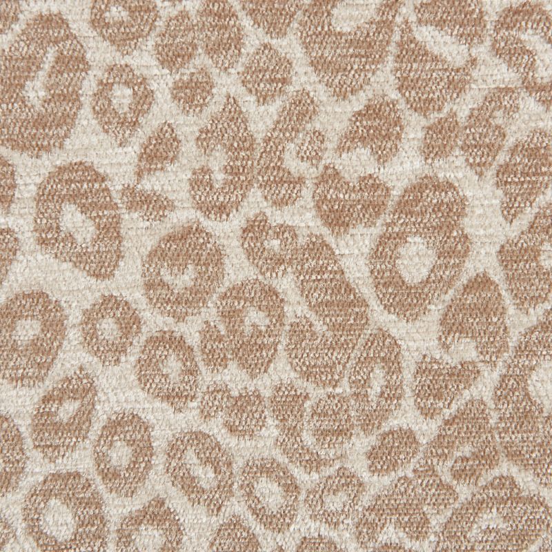 Lot de 2 chaises OREL tissu léopard beige et pieds métal effet bois
