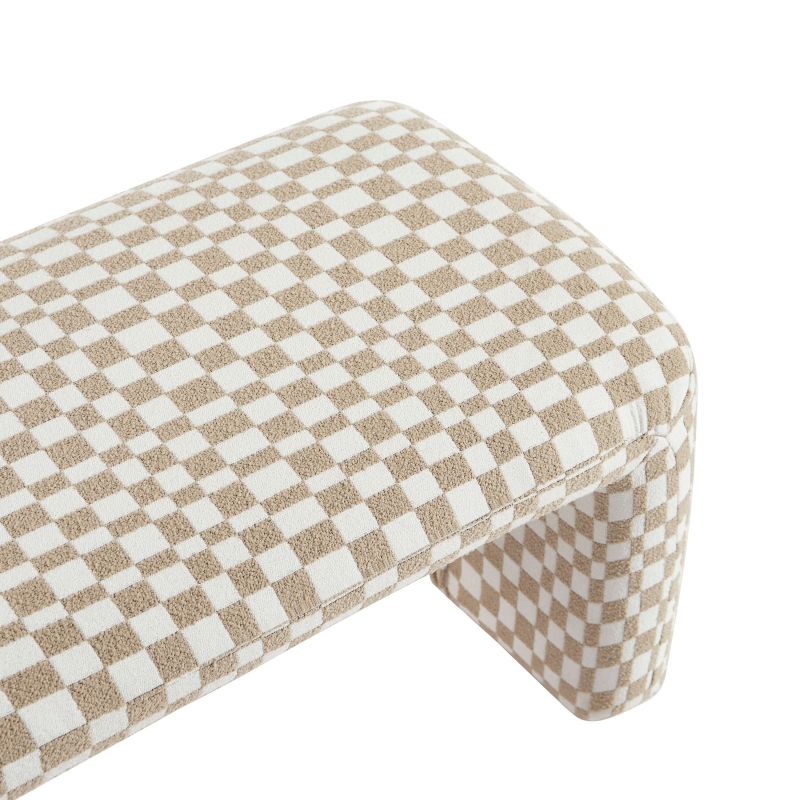 Banc SARAN tissu damier beige