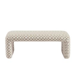 Banc SARAN tissu damier beige
