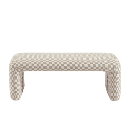 Banc SARAN tissu damier beige