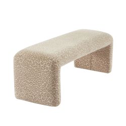 Banc SARAN tissu léopard beige