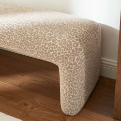 Banc SARAN tissu léopard beige