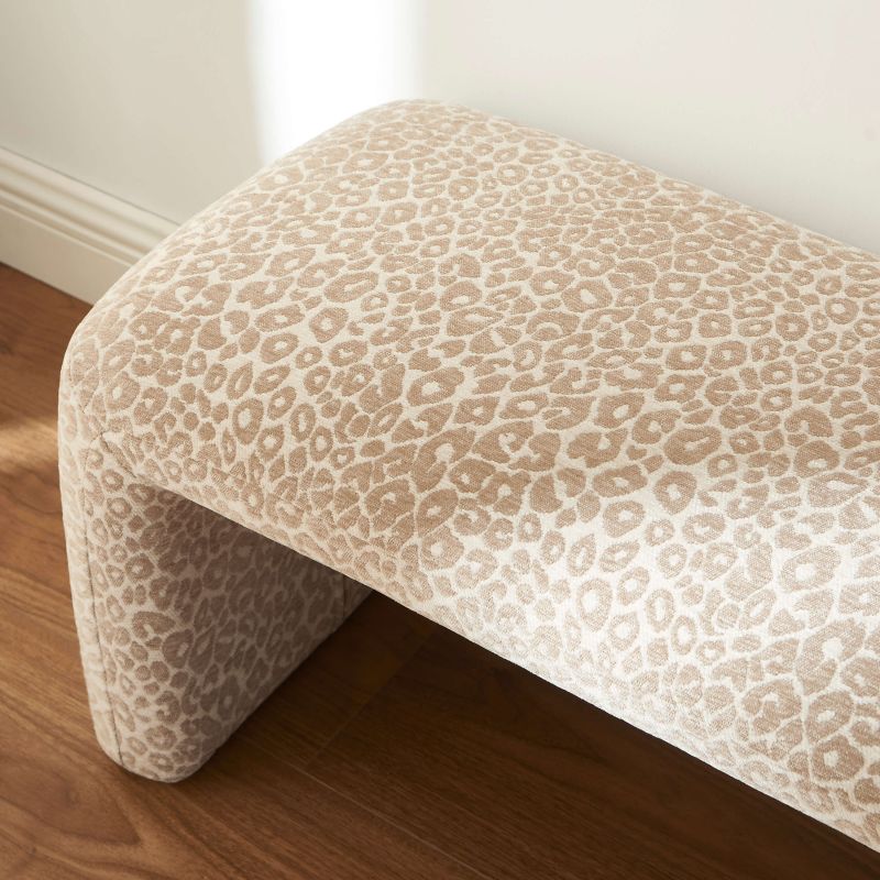 Banc SARAN tissu léopard beige