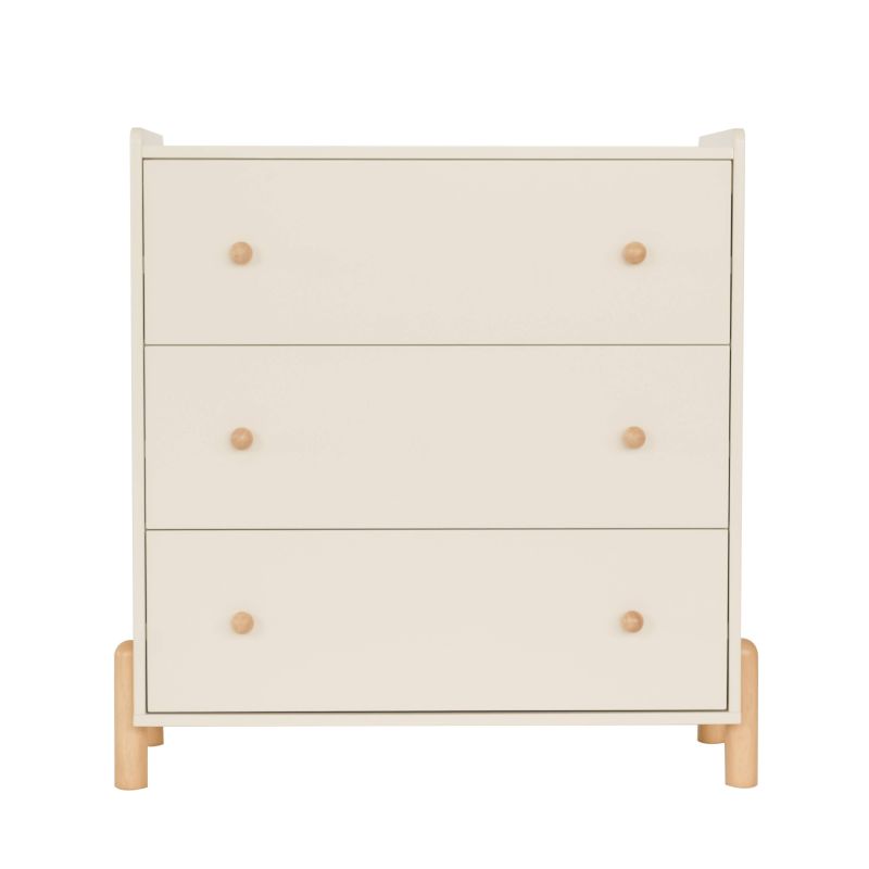 Commode enfant MONA 3 tiroirs beige 86cm