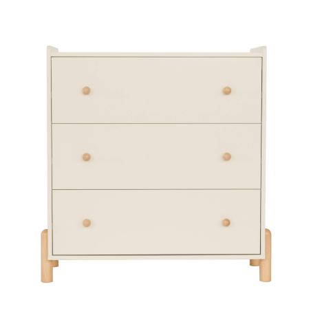 Commode enfant MONA 3 tiroirs beige 86cm