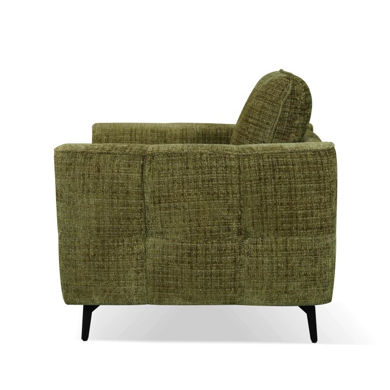 Fauteuil LOERA tissu vert 1 place