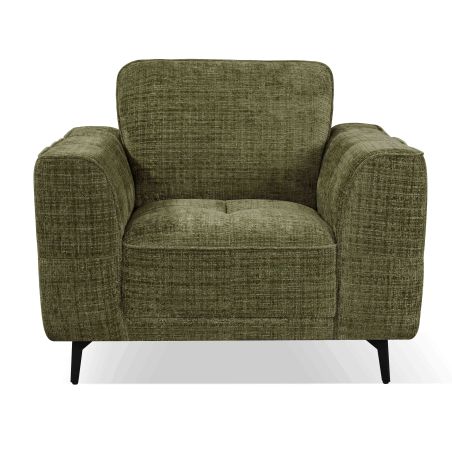 Fauteuil LOERA tissu vert 1 place