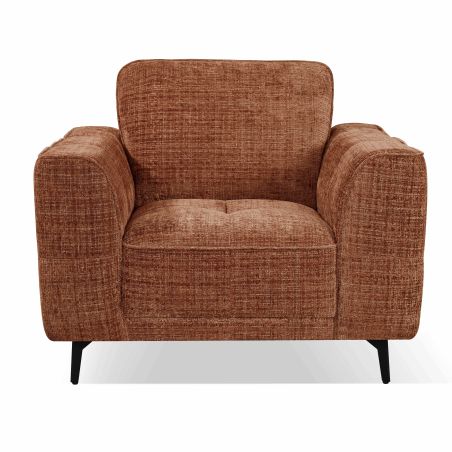 Fauteuil LOERA tissu terracotta 1 place