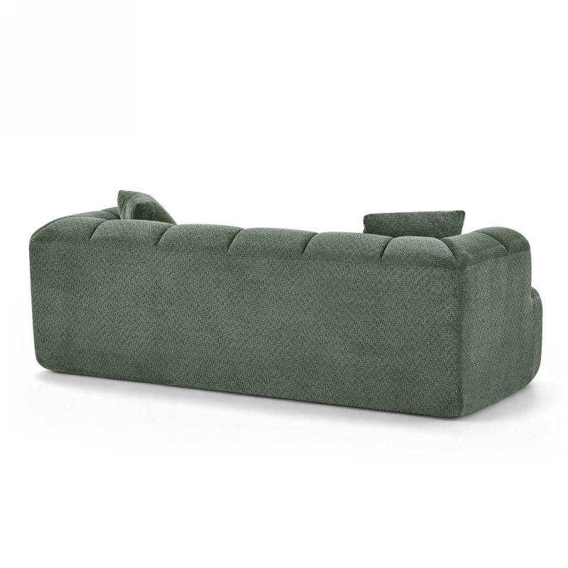 Canapé droit compressé ORVA 3 places tissu chenille vert