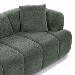Canapé droit compressé ORVA 3 places tissu chenille vert