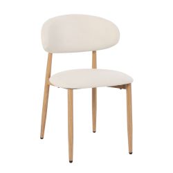 Lot de 2 chaises CAYO tissu beige pied effet chêne