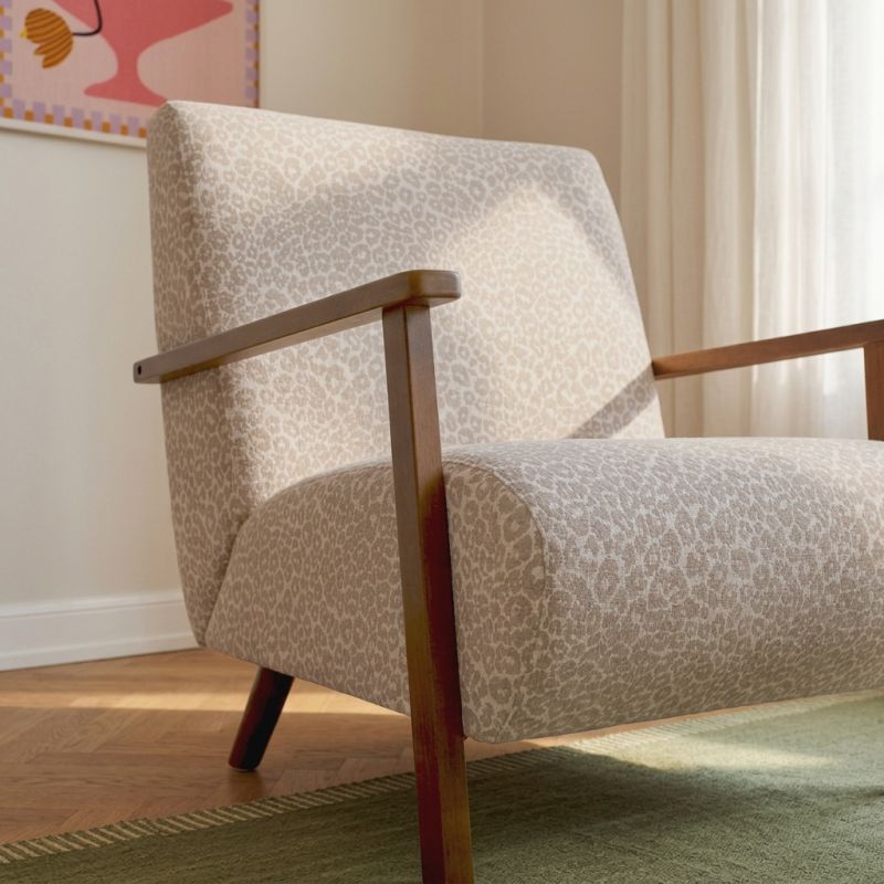 Fauteuil PROTEUS tissu léopard beige 1 place