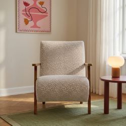 Fauteuil PROTEUS tissu léopard beige 1 place