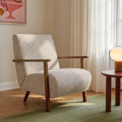 Fauteuil PROTEUS tissu léopard beige 1 place