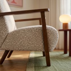 Fauteuil PROTEUS tissu léopard beige 1 place