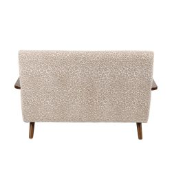 Canapé droit PROTEUS fixe tissu léopard beige 2 places