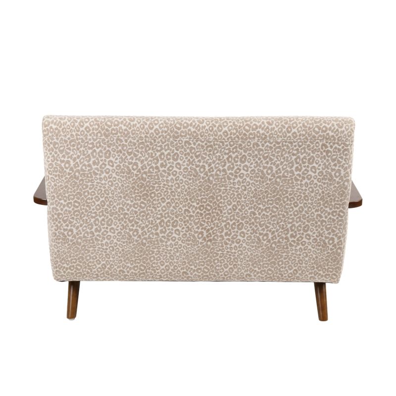 Canapé droit PROTEUS fixe tissu léopard beige 2 places