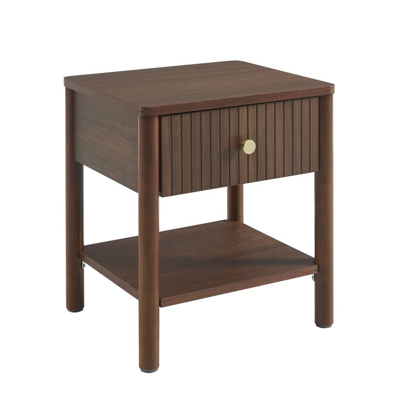 Table de chevet CLEO placage chêne effet noyer 40cm