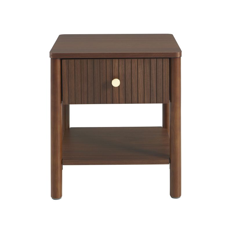 Table de chevet CLEO placage chêne effet noyer 40cm