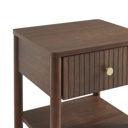 Table de chevet CLEO placage chêne effet noyer 40cm
