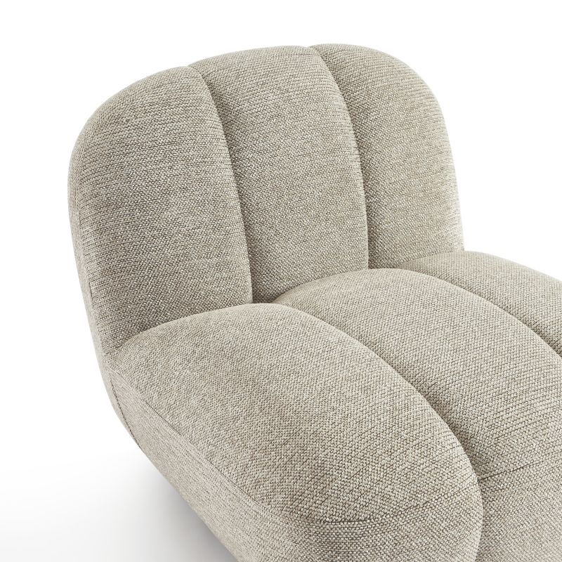 Fauteuil rotatif GEMI 1 place tissu chenille beige