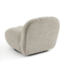 Fauteuil rotatif GEMI 1 place tissu chenille beige