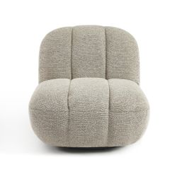 Fauteuil rotatif GEMI 1 place tissu chenille beige