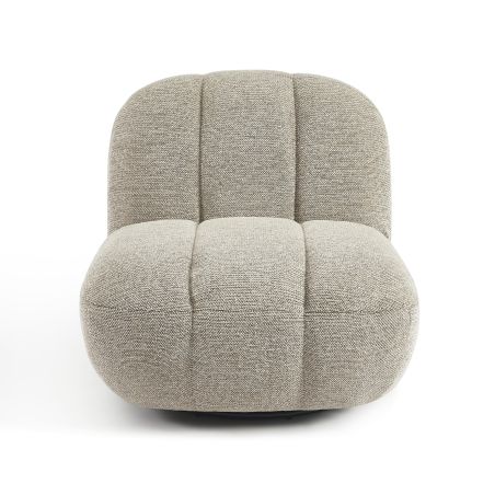 Fauteuil rotatif GEMI 1 place tissu chenille beige