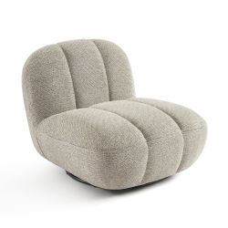Fauteuil rotatif GEMI 1 place tissu chenille beige