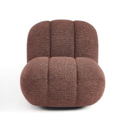 Fauteuil rotatif GEMI 1 place tissu chenille bordeaux