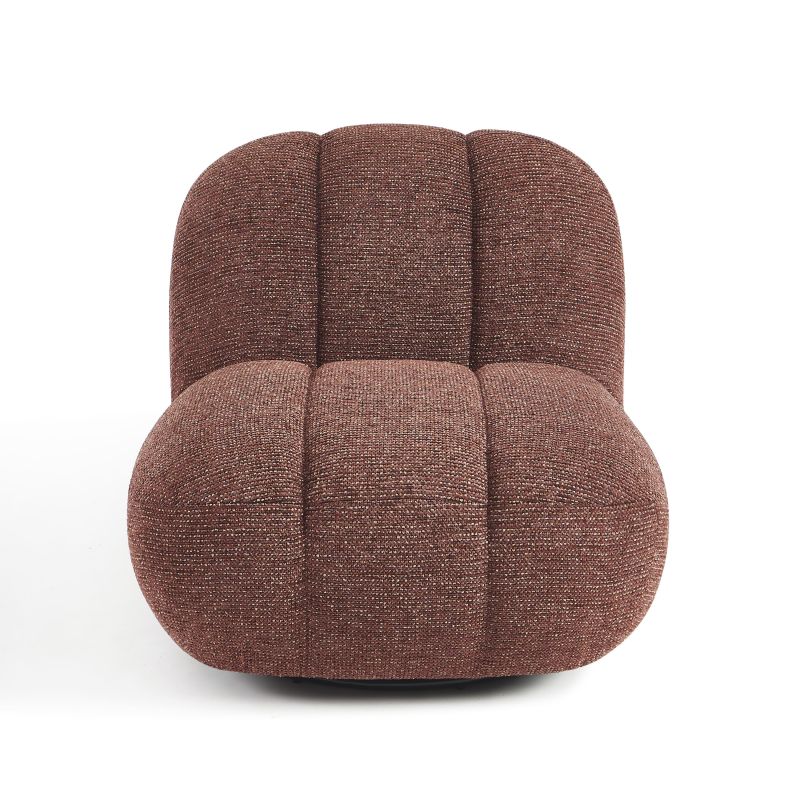 Fauteuil rotatif GEMI 1 place tissu chenille bordeaux