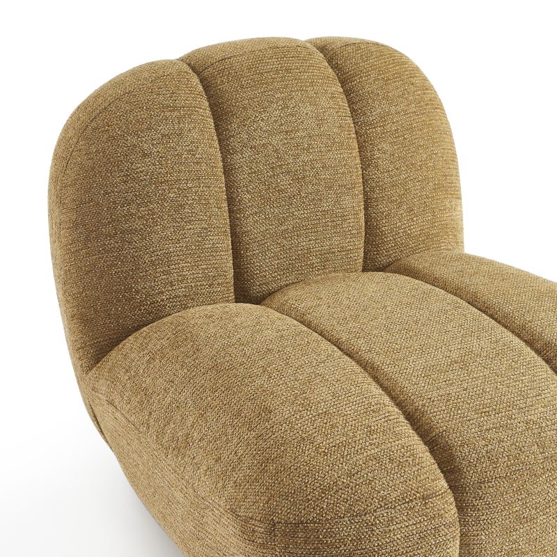 Fauteuil rotatif GEMI 1 place tissu chenille jaune