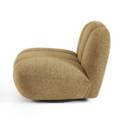 Fauteuil rotatif GEMI 1 place tissu chenille jaune