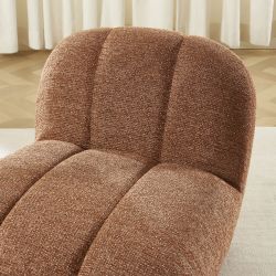 Fauteuil rotatif GEMI 1 place tissu chenille terracotta
