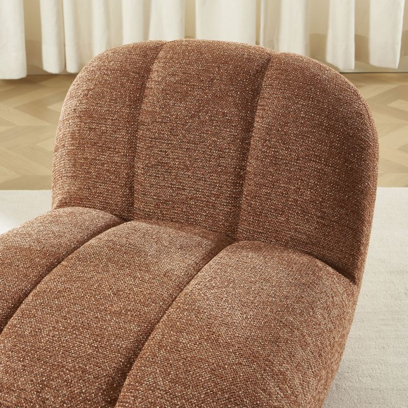 Fauteuil rotatif GEMI 1 place tissu chenille terracotta