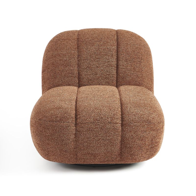 Fauteuil rotatif GEMI 1 place tissu chenille terracotta