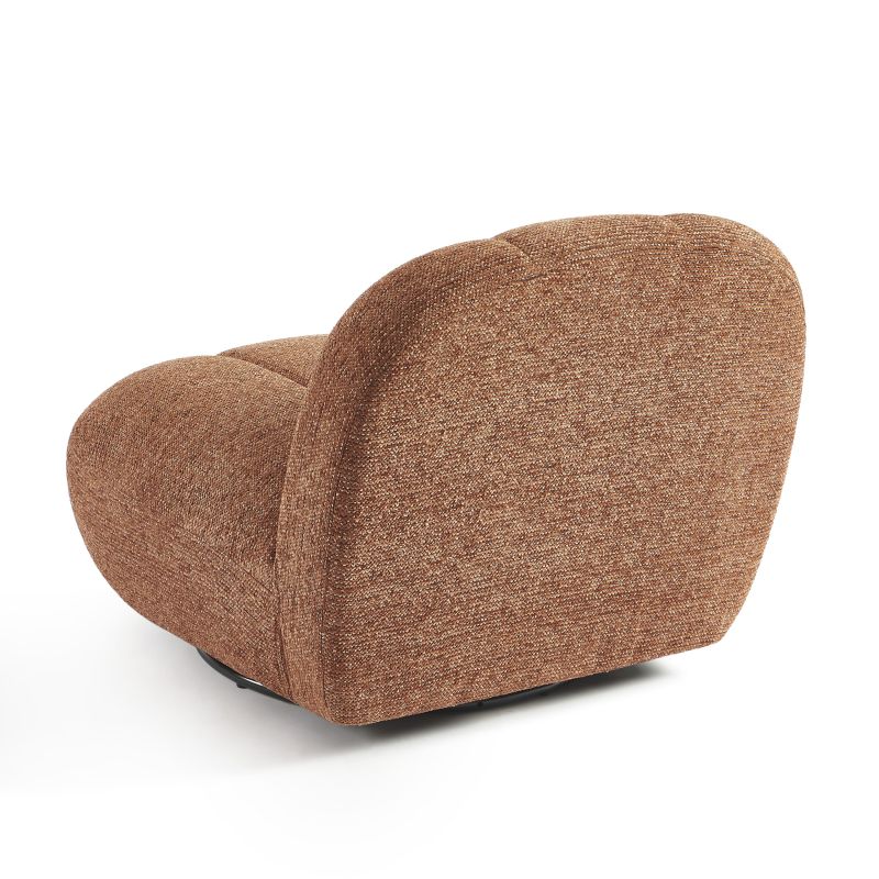 Fauteuil rotatif GEMI 1 place tissu chenille terracotta